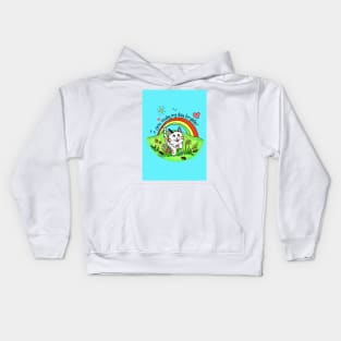 You make my day brighter -  Happy rainbow cat Kids Hoodie